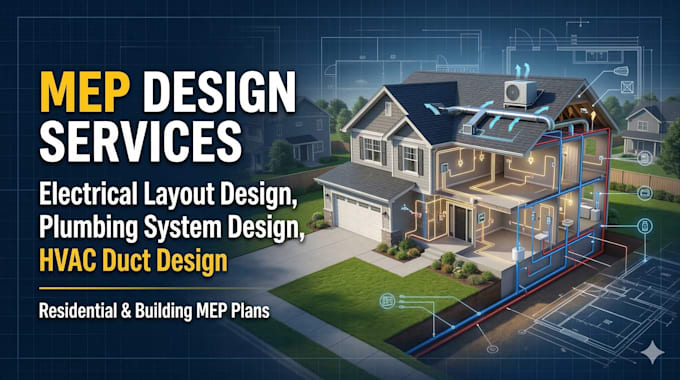 design mep drawings for electrical, hvac, and plumbing plans