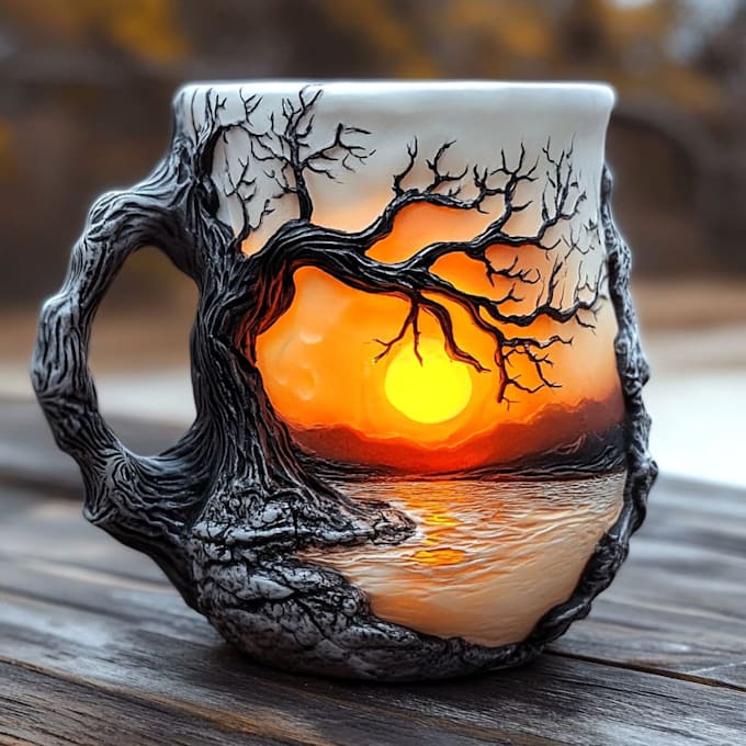 create a custom coffee mug design or coffee cup design