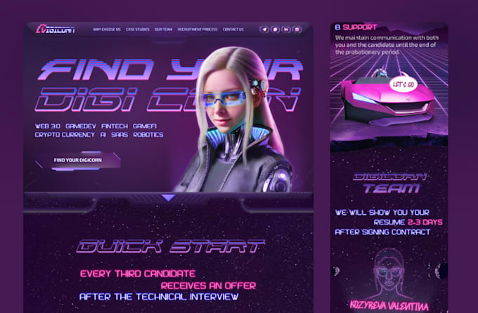 original and functional design of a website, web app