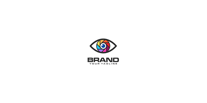 design a modern logo with an eye catching camera theme