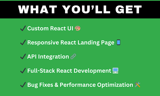 develop a modern react UI landing page and fix react issues