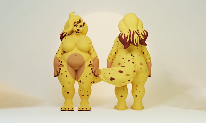 create vrchat furry avatar, vtuber model, vrc avatar,  3d vroid model
