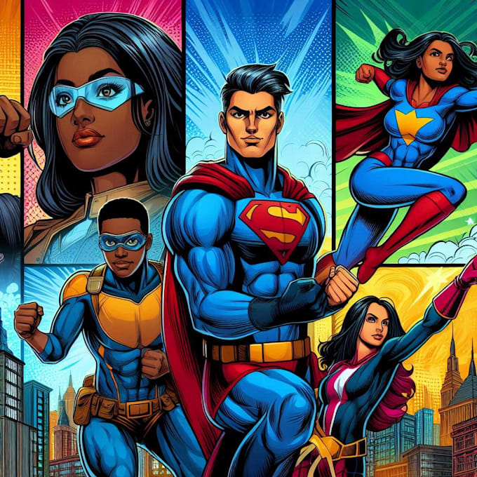create a comic cover page design illustration
