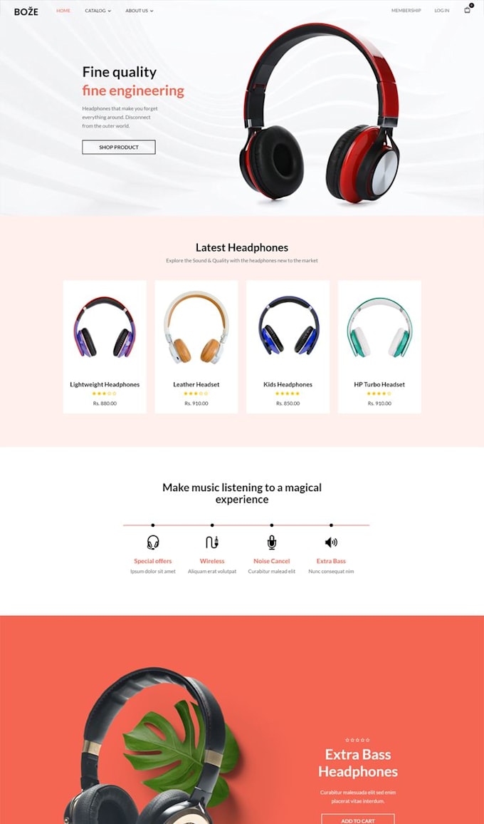 design money making headphone website earpod store headset shopify