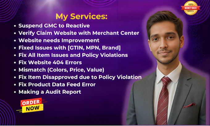 reactive google merchant center misrepresentation, product data feed error