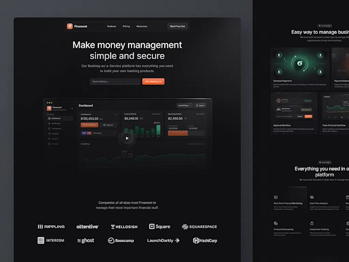 design saas website design, ui ux design in figma