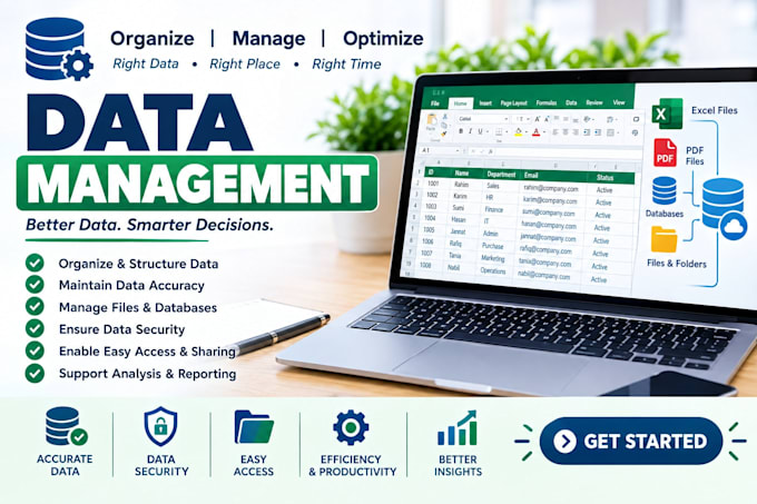 excel data entry, data cleaning and data management