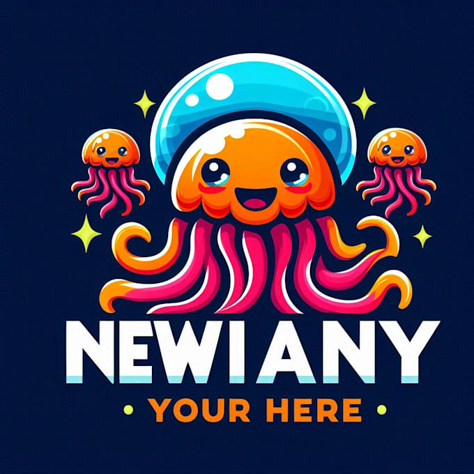 do make  new jellyfish mascot logo design with 1 day delivery