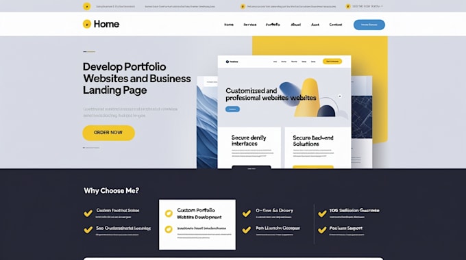 develop portfolio website and business landing page in react HTML