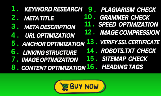 do website optimization with on page SEO of wordpress, wix and shopify