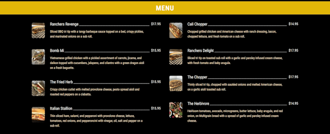create restaurant website food ordering booking and menu system