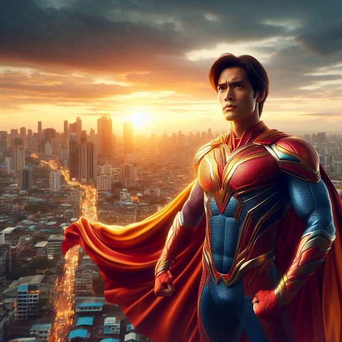 create cartoon characters and superhero for