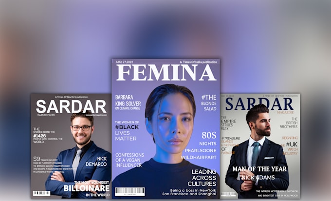 design a custom magazine layout and cover
