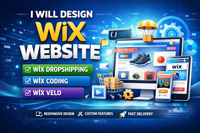 design wix website, wix dropshipping, wix coding, wix velo