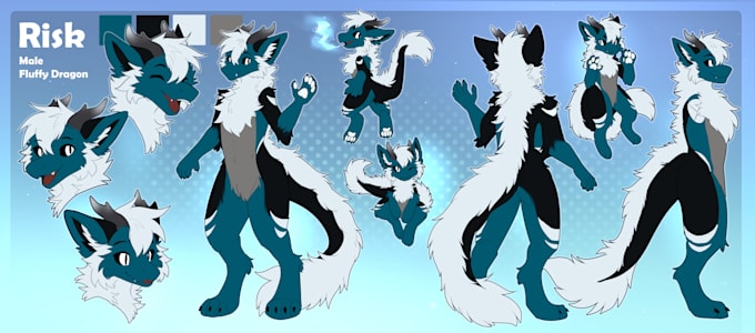 create a furry fursona reference sheet