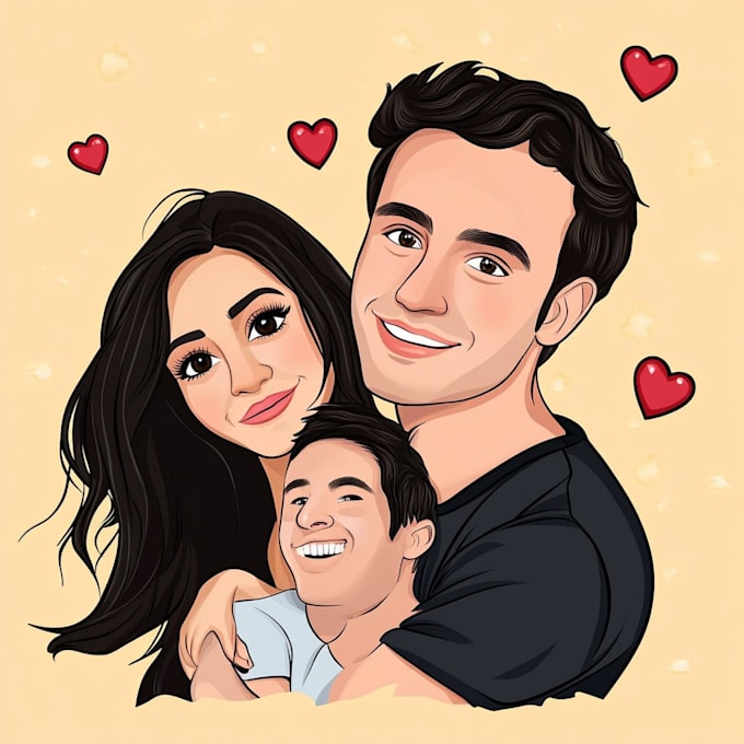 do a family portrait as a cartoon