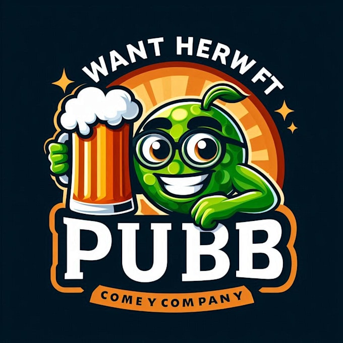 do crate pub mascot logo design with express delivery
