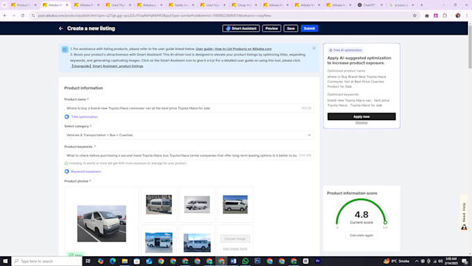 do product postings on alibaba ads bulk listings
