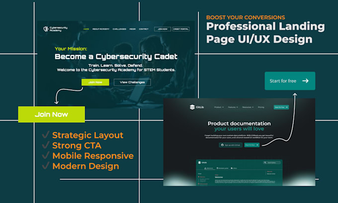 make professional landing page UI UX design