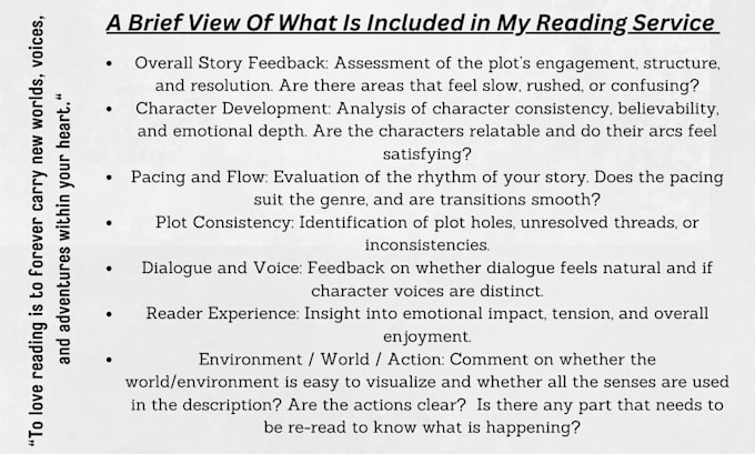 beta read your book and provide a detailed report