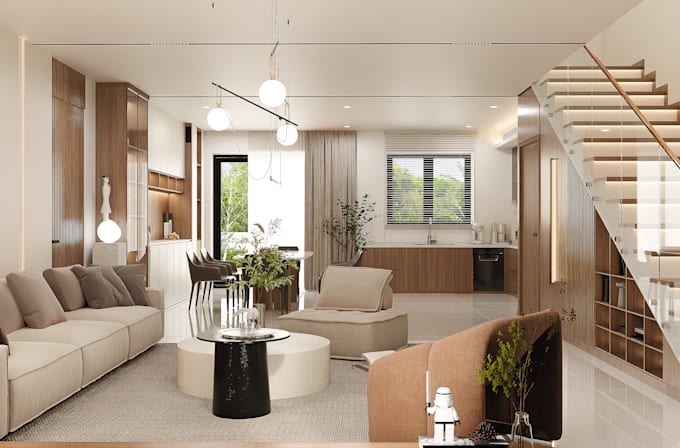 create 3d model and render exterior, interior, 3d floor plan