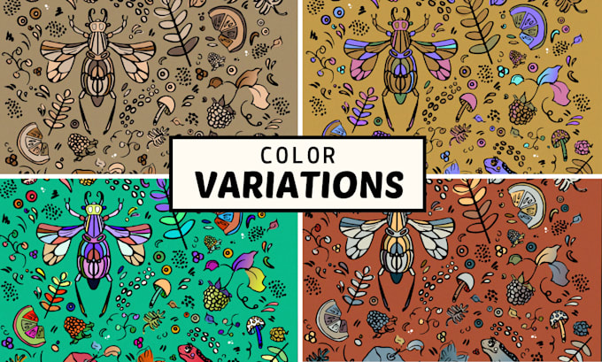 design a unique seamless pattern for fabric and print