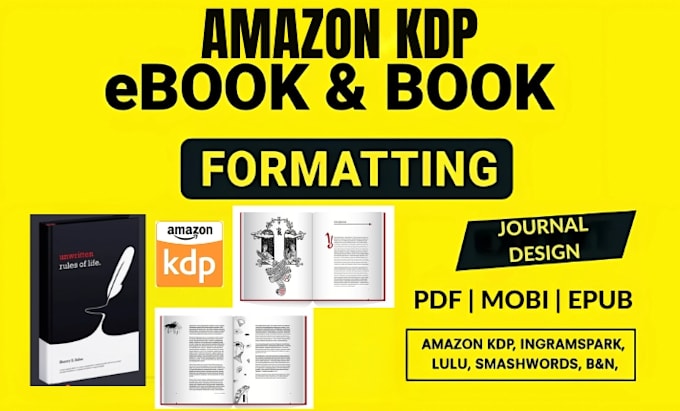 do ebook formatting, amazon KDP journal design, book formatting paperback