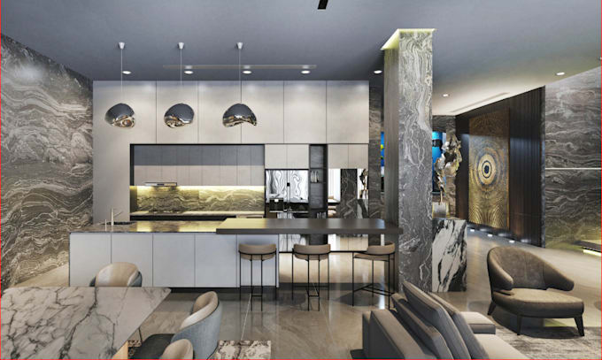 Renovate modern luxury interior design,3d virtual rendering,layout ...