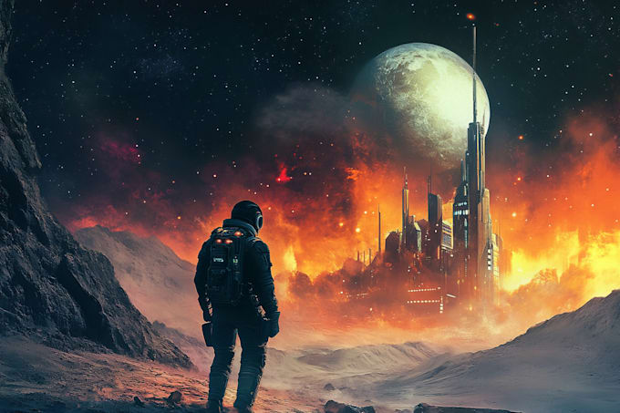 create a unique sci fi book cover
