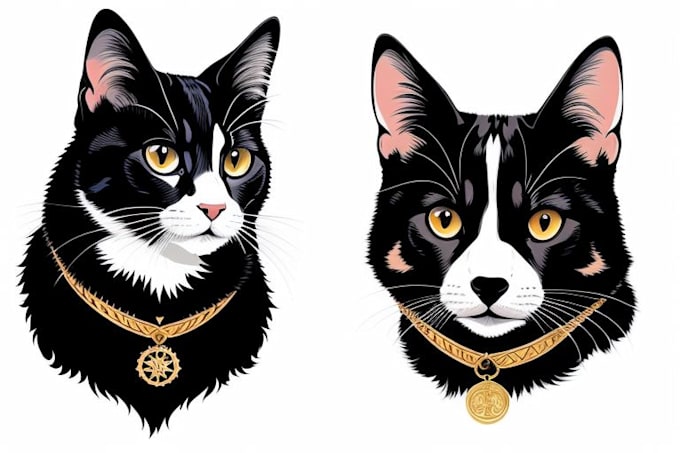 draw pet portrait, vector portrait, animal illustration