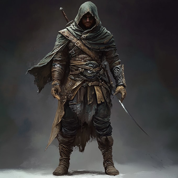 make a character illustration for a video game or fantasy