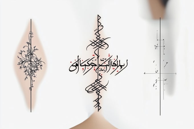 design tattoo with arabic and persian calligraphy