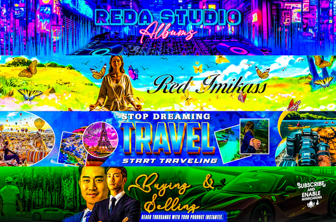 design professional youtube banner for you
