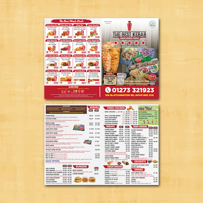 create perfect takeaway or dine in menu