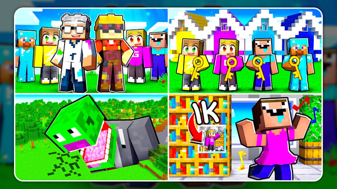 design minecraft thumbnail in 8h