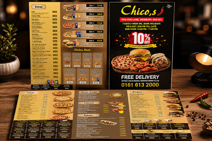 create perfect takeaway or dine in menu