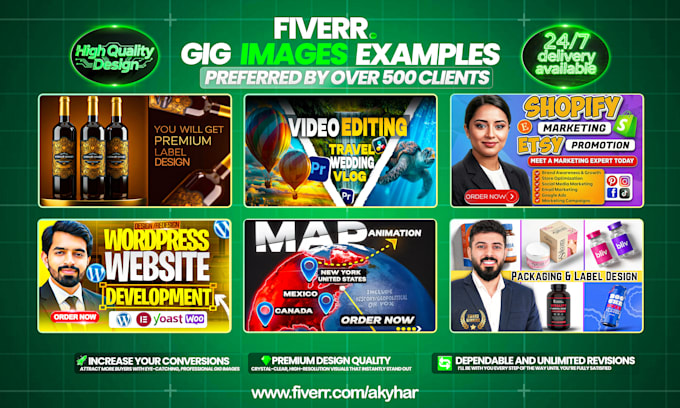 create clickable fiverr gig image thumbnail, gig covers and gig picture
