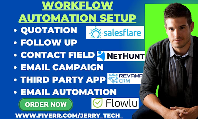 setup workflow automation salesflare flowlu nethunt claritysoft revamp highrise
