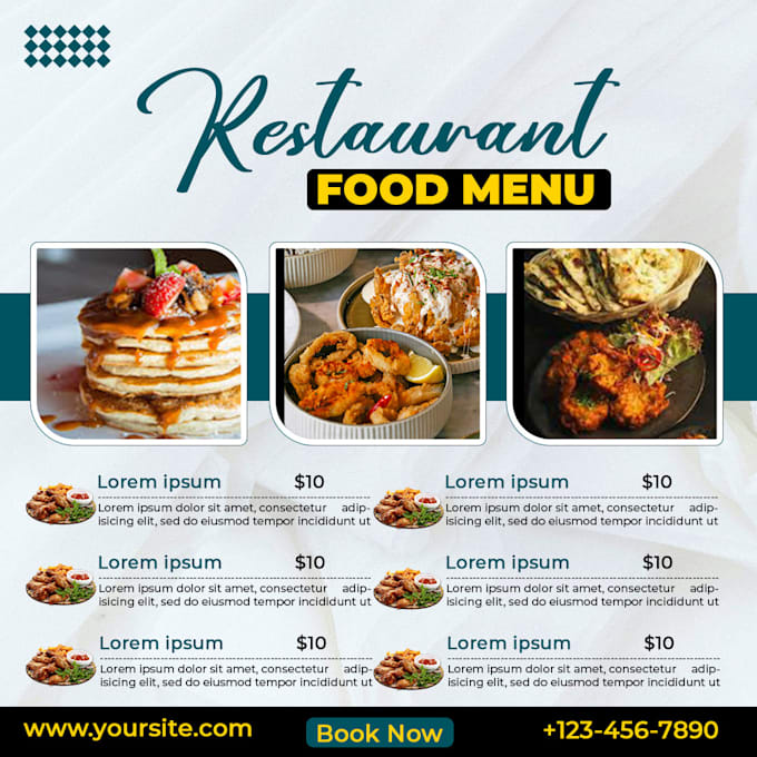 design professional restaurant and food menu design