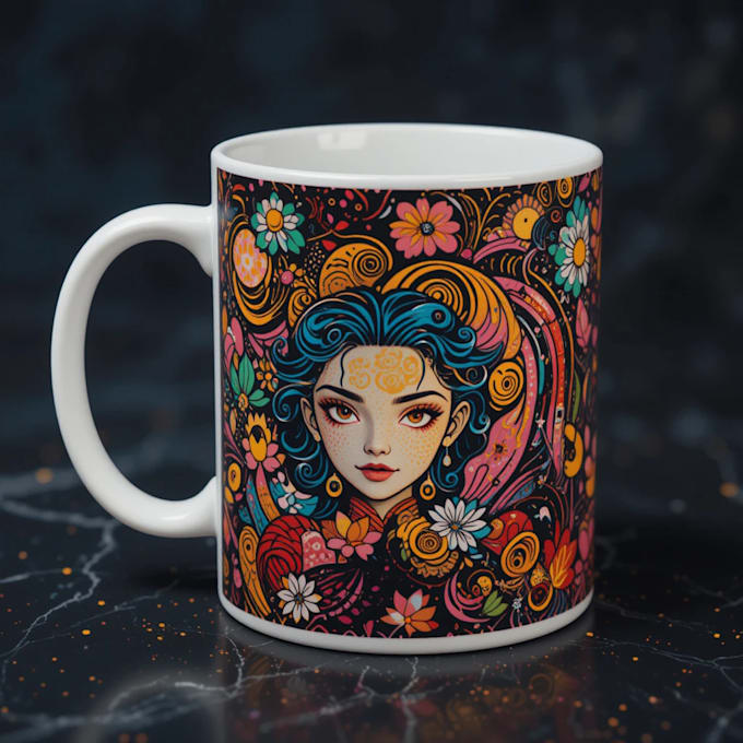 create custom typography coffee mug design or cup design