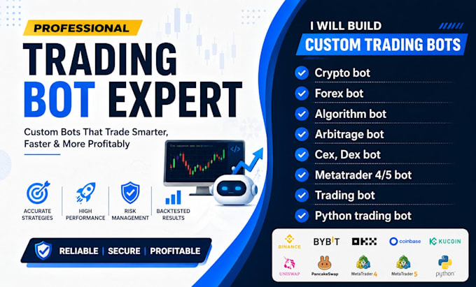 code custom arbitrage bot, python trading bot for cex, dex, forex, crypto