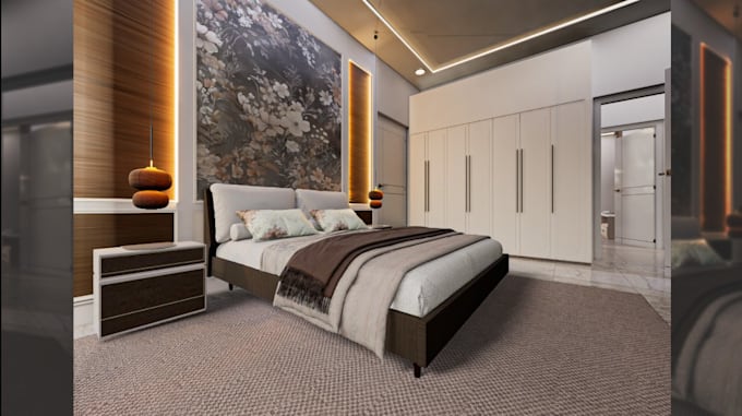 3d interior design,room proportions and layout,depth,texture and lighting render