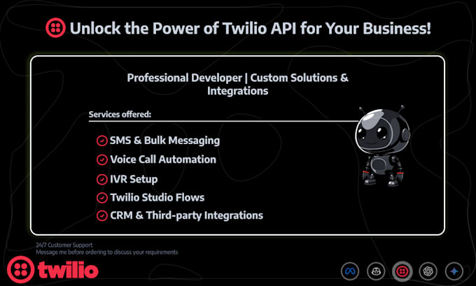 integrate twilio API for SMS, voice calls, IVR and automation