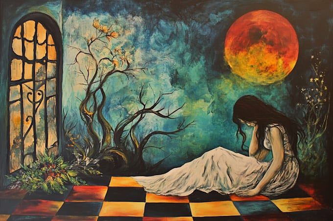 create or replicate oil and acrylic painting on canvas