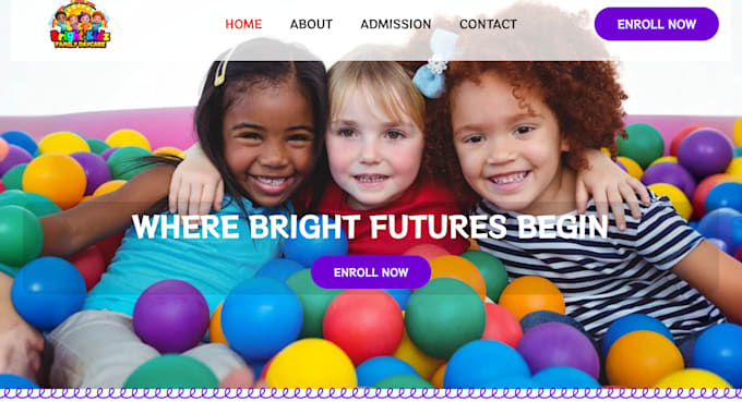 design daycare website preschool website kindergarten website childcare website