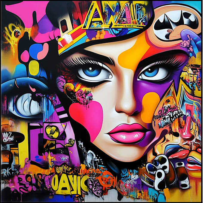 create graffiti pop art canvas designs and murals