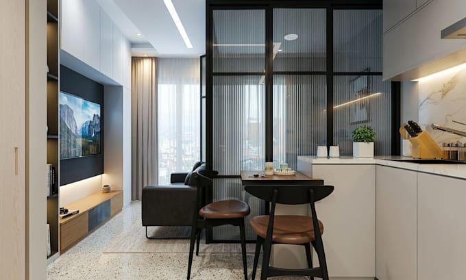 design and render photorealistic 3d kitchen interiors