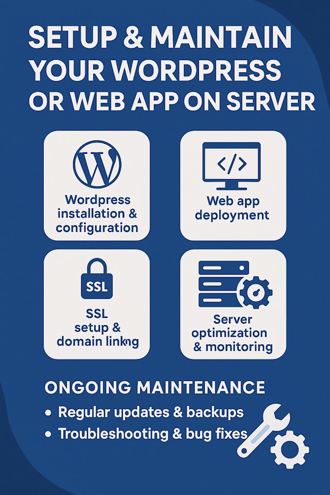 wordpress or web app server setup and maintenance services