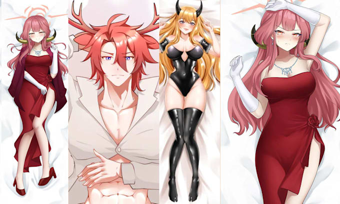 dakimakura ecchiart anime style vtuber oc fantasy pillow nsfw body pillow doujin