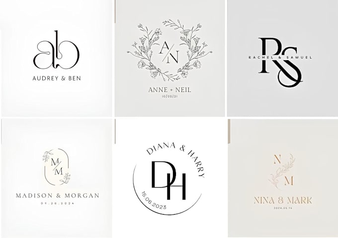 design wedding logo, wedding monogram and initials with in 10 hours